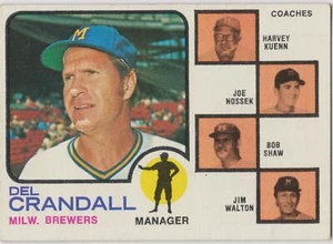 Del Crandall 1973 Topps #646 Milwaukee Brewers Mgr. **SET BREAK** Orange Box Var - Picture 1 of 2