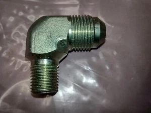 Codo Hidráulico 90 Grados, 1/2" Macho JIC 37° Flare por 1/4" Macho NPTF - Imagen 1 de 4