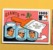 1971 Fleer R.G. LAUGHLIN WORLD SERIES 1905 Giants v. A's #3 BLACK BACK EX