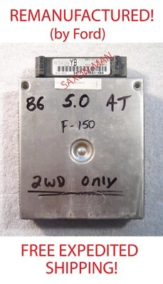 86 Ford F150 5.0 302ci AT 2WD FACTORY FORD REMAN Engine Computer E6TF-12A650-ABA Foto 1 de 4