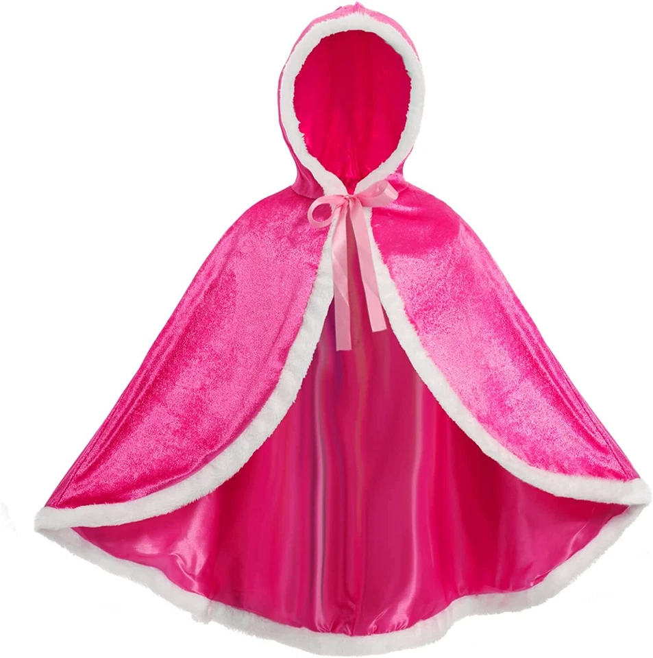 Fur Princess Hooded Cape Cloak Costume Girls Size-8T Frozen Winter - Image 1 of 1