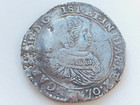 C198 - Belgium Brabant Charles II Silver Hammered Ducaton Hollandia Shipwreck