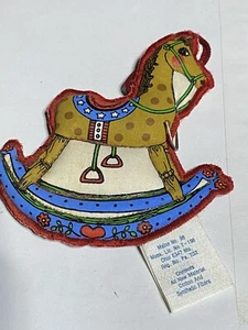 Hallmark Cloth Soft Rocking Hobby Horse Christmas Ornament Vintage 1979 Country - Picture 1 of 8