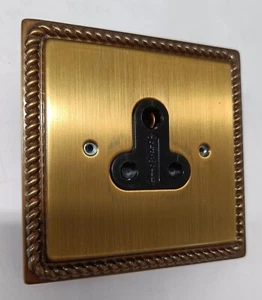 Focus Sb 5 amp Socket Antique Bronze Rope Effect Black Inserts CAB20.1B - Picture 1 of 2