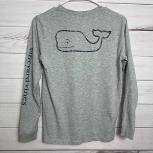 Vineyard Vines Long Sleeve Pocket Tee Gray Size M 12-14 - Picture 1 of 4