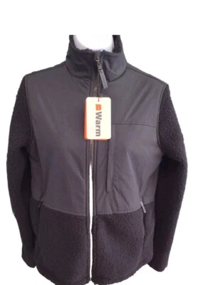 Bass Outdoor Fleece Jacket Woman's Small  Zip Black Pockets Long Sleeve Coat  - Image 1 of 4