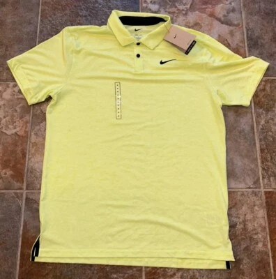 Nike Dri-FIT Tour Golf Polo Men's Medium Lemon Twist Yellow Black DV3123-736 New - Image 1 of 3