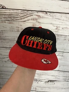 Vintage Annco Chiefs Kansas City SnapBack Black Red Embroidered Cap Hat - Picture 1 of 12
