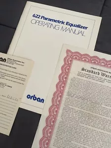 ✨Orban / Parasound Model 622 Equalizer / Operating Manual Vintage 1982!✨💥 - Picture 1 of 24