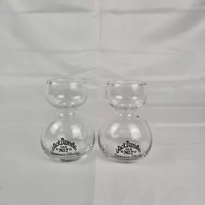 Jack Daniels Old No 7 Double Bubble Shot Chaser Jigger Glass Gentleman Lot Of 2 - Foto 1 di 7
