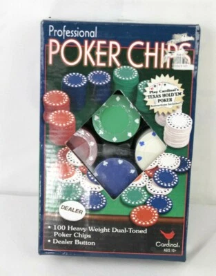 Brand New Cardinal Professional Poker Chips Set (100 Total, Dealer Button) Chip - Image 1 of 4