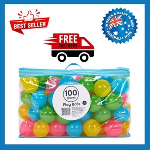100 Ball Pit Balls Play Kids Plastic Baby Ocean Soft Toy Colourful Playpen - Picture 1 of 4