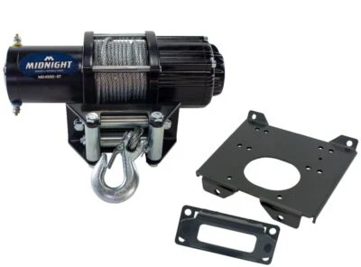 Viper 50 Ft Midnight Winch 4500 lb Steel w/ Mount For Polaris RZR 4 900 2015-21 - Image 1 of 4