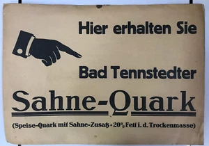 Papp-Schild - Reklameschild - Werbeschild - Bad Tennstedter - Sahne-Quark - Bild 1 von 6