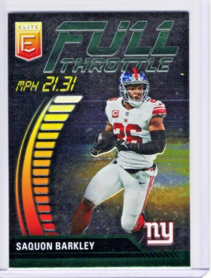 2023 Panini Donruss Elite Full Throttle Saquon Barkley FT-SB Green NY Giants NFL - Image 1 of 2