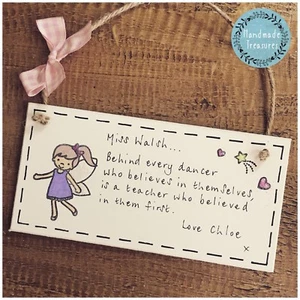Personalised Dance Teacher Gift Present Plaque/sign Thank You Girl Ballet School - Picture 1 of 1