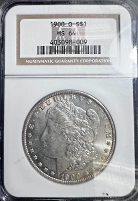 1900-O NGC MS64 MORGAN DOLLAR ~ NICE BRIGHT COIN WITH LIGHT TONING OVER THE COIN - Image 1 of 4