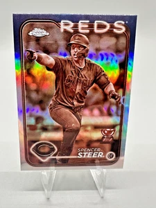 2024 Topps Chrome - Sepia Refractor #104 Spencer Steer - Reds 🔥 - Bild 1 von 4