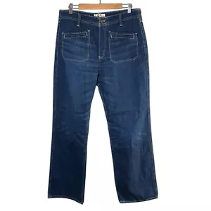 WE THE FREE | Womens Dark Wash Button Fly High Rise Wide Leg Denim Jeans size 31 - Picture 1 of 12