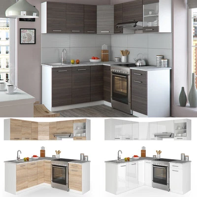 Küche L-Form Küchenzeile Küchenblock Einbauküche 190 cm Farbauswahl Rick Vicco - Bild 1 von 3