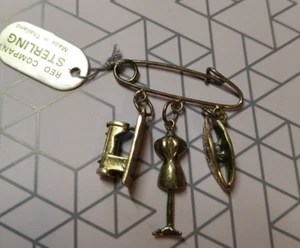 Vintage REO STERLING COMPANY 925 Sterling Silber NÄHEN Anstecknadel / Brosche (Maschine+) - Bild 1 von 4