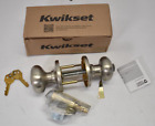 Kwikset Cove SmartKey bouton de porte d'entrée à clé 400 CV-15SV1 finition nickel satiné