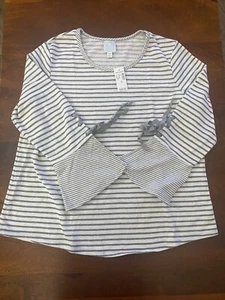DRESSBARN DAMEN PULLOVER FLARE ÄRMEL TOP 1X kariert Neu mit Etikett - Bild 1 von 8
