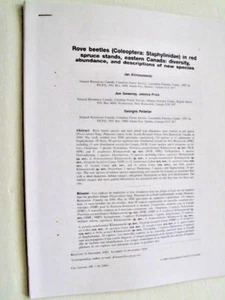 Rove beetles (Coleoptera: Staphylinidae) in red spruce stands, eastern Canada - Picture 1 of 9