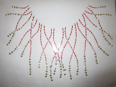 Diamanté Hotfix Neckline Bodice Rhinestone Transfer Elegant - Iron On 38cmx27cm - Image 1 of 4