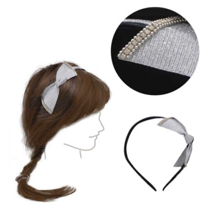 VIAHERMADA Cerchietto per Capelli con Fiocco Argento e Strass - Foto 1 di 1