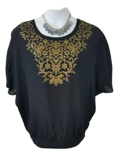 Lane Bryant Blouson Studded Embellished Blouse Size 14/16 - Bild 1 von 6