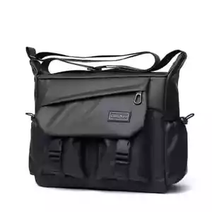 Men Shoulder Bag Solid Waterproof Multi-Pocket Crossbody Bags - Picture 1 of 12