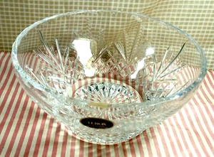 ☆Lenox☆ Cut glass SIGNED & STICKER Charleston bowl~ Crystal~ 6 3/4" X 3 1/2" - Picture 1 of 13