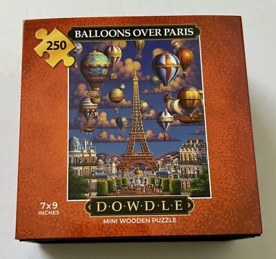 Balloons Over Paris  -  Dowdle Mini Wooden Jigsaw Puzzle, 7" x 9" - 250 Pieces. - Image 1 of 4