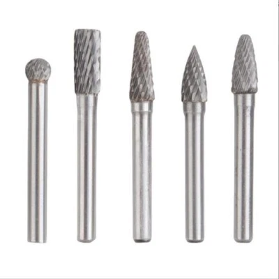 5x Rotary Burr Set Head Tungsten Carbide Burrs 1/4'' Shank Die Grinder Bit Tool - Image 1 of 3