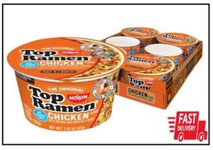 Nissin Top Ramen Bowl Ramen Noodle Soup, Chicken, 3.42 Ounce (Pack of 6) - Picture 1 of 2