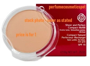 NIB SHISEIDO SHEER AND PERFECT COMPACT (REFILL) OIL-FREE SPF 21 - SELECT COLOR - Picture 1 of 1