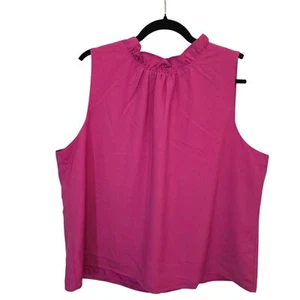 J.Crew Factory ärmellose Bluse 2XL Hot Pink Rüschen - Bild 1 von 9