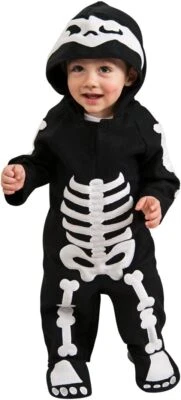Lindo disfraz elegante disfraz de Halloween bebé niño esqueleto niño parca huesos Foto 1 de 2