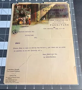 Antique 1920s Hope AR Arkansas COLUMBIA GRAMOPHONE Store Letterhead BILLHEAD - Picture 1 of 5