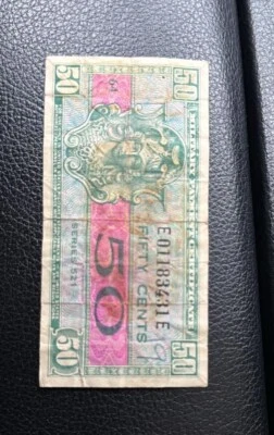 MILITARY PAYMENT CERTIFICATE-SERIES 521 - FIFTY CENTS - Image 1 of 2