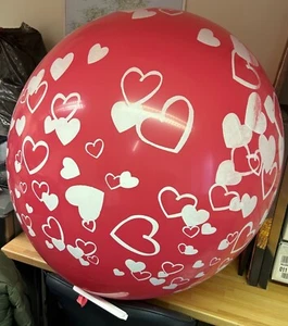 GLOBO DE GOMA ROJO LÁTEX DE 40" IMPRESIÓN CORAZÓN GLOBO REINO LOONER VALENTINES LOVE INCH - Imagen 1 de 1