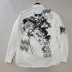 Artful Dodger Y2K Button Shirt Mens Large Streetwear Urban Warrior Assassin - Picture 1 of 15
