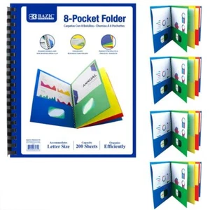4X 8 Pocket Spiral Project Organizer Letter Document Folder Binder Folder Office - Picture 1 of 1