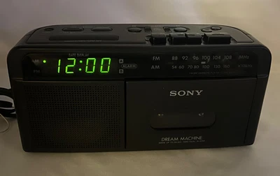 SONY Dream Machine AM/FM Clock Radio ~ Cassette Player Model ICF-C610 Working - Image 1 of 4