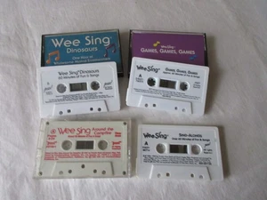 4 Wee Sing Vintage Cassettes Tapes DINOSAURS Campfire GAMES GAMES Sing Alongs - Picture 1 of 2