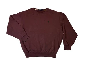 VINTAGE Polo Ralph Lauren mens L Large purple solid fleece crewneck sweatshirt - Picture 1 of 4