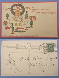 Postal de felicitaciones de Navidad de 1912 - Baby Vermont  - Imagen 1 de 1