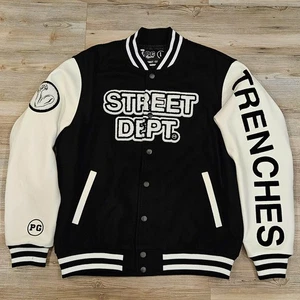 New STREET DEPT (Varsity Jacket) - Black & White Size Large Brand New! - Picture 1 of 1