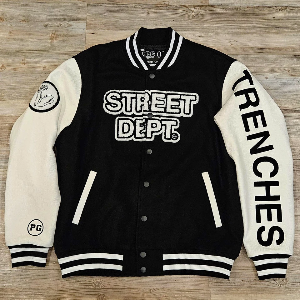 New STREET DEPT (Varsity Jacket) - Black & White Size Medium Brand New! - Image 1 of 1